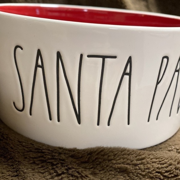 RAE DUNN Santa Paws Dog Bowl 6” X 2 3/4” Red and White - Picture 4 of 5
